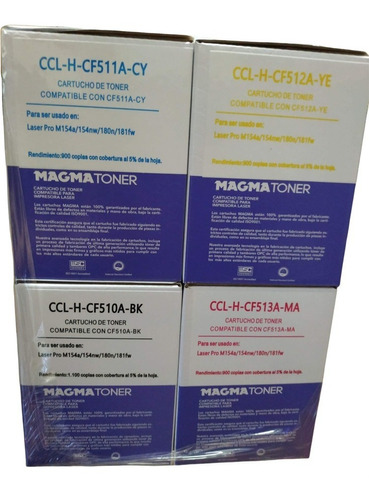 Pack Toners Compatibles (4 Colores) Para M154nw Y M180nw