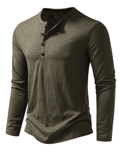 Playera De Manga Larga Para Hombre De Algodón De Bambú Con C