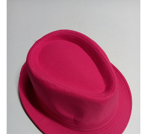 Sombrero Dandy Liso Fucsia De Tela Cotillón C6036