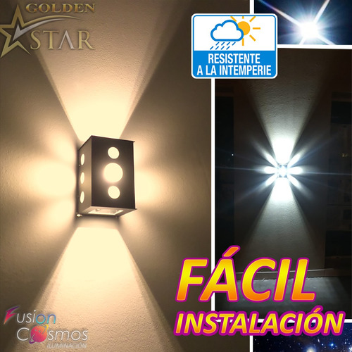 Imagen 8 de 10 de Tortuga Hierro Pared Farol 10 Efectos Moderno P/ Led Fabrica