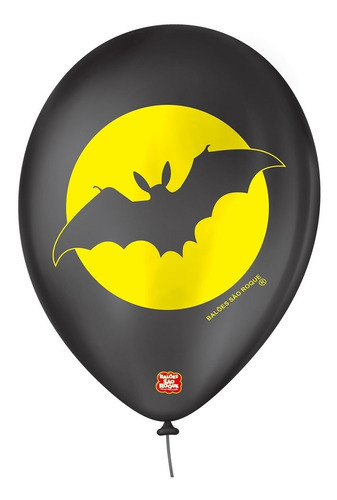 Bexiga Balões São Roque Batman Morcego Preto - 25 Unid