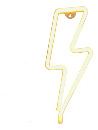 Luminária De Led Raio Amarelo Neon Vazada Silhueta