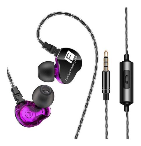 Fone de ouvido in-ear gamer QKZ CK9 purple