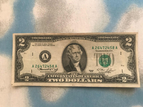 Billete 2 Dollar Serie 1976