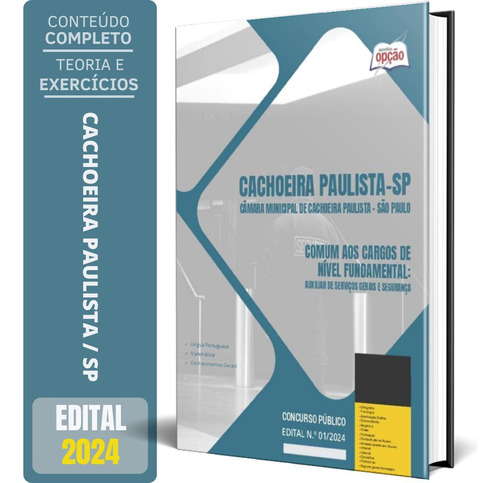 Apostila Câmara Cachoeira Paulista Sp 2024 Comum Aos Cargos