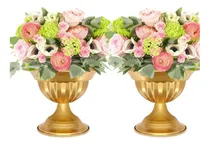 Comprar Azxtopsez Floreros Dorados For Centros De Mesa: Cuenco De 2