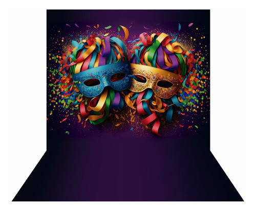 Fundo Fotográfico Carnaval Mascaras Tecido 2,20m X1,50m F757