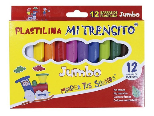 Plastilina Mi Trensito Jumbo 12 Unidades * 18 Cajas