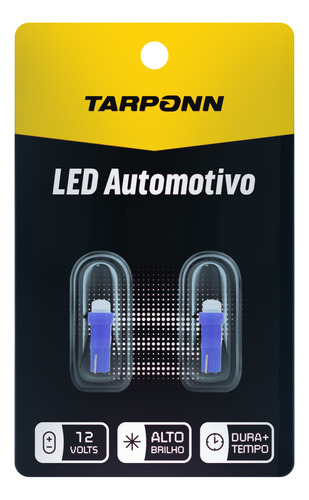 Par Lâmpada Led Pinguinho T5 6000k W2x4,6d 12v Azul Tarponn