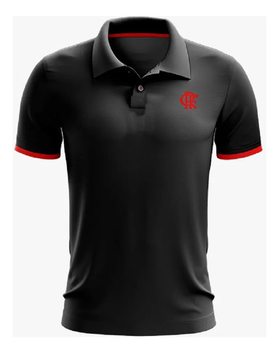 Camisa Flamengo Polo Render Braziline Preto