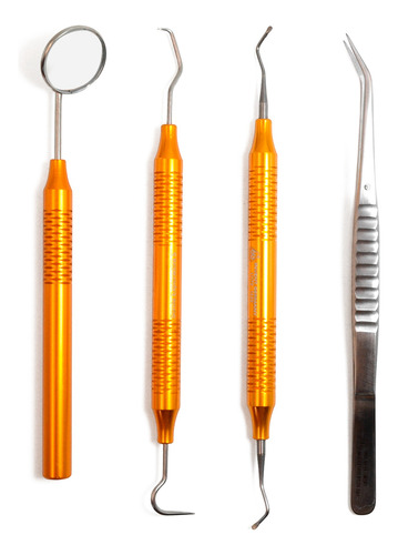 Juego Exploracion Dental Dorado 4 Pzs Base 6b Aleman Premium Dorado