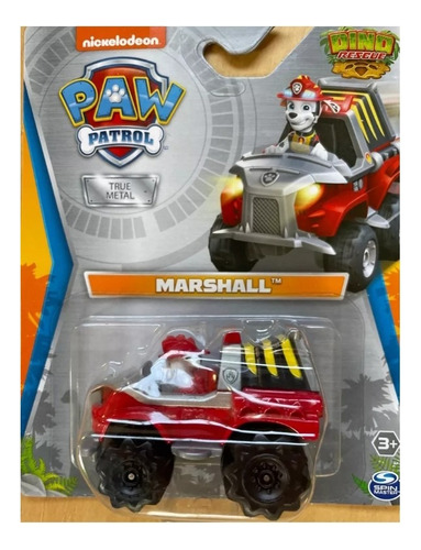 Paw Patrol Marshall True Metal Spin Master Color Rojo Personaje Dino Rescue