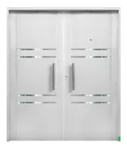 Comprar Puerta Doble Hoja Chapa Inyectada Apliques Y Barral Acero