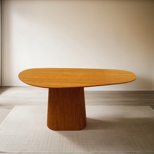 Mesa Jantar Cone Orgânica Bumerangue 140x90cm Madeira Freijó