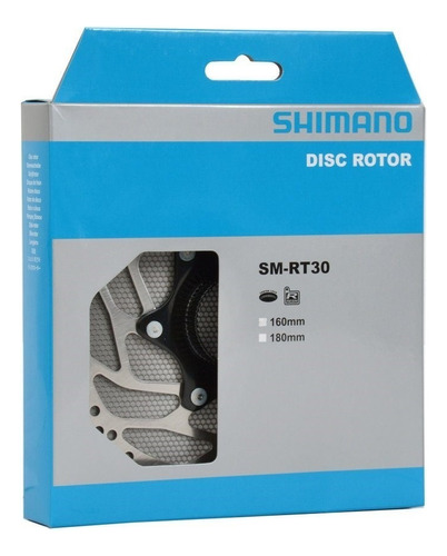 Rotor Disco Shimano Rt30 Centerlock 160mm Original/cod/caja Color Plata