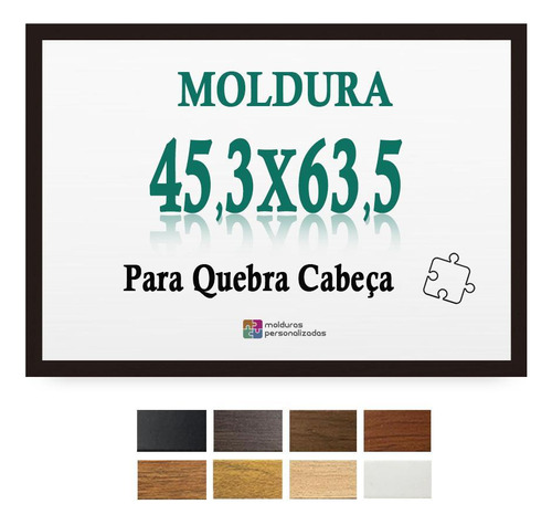 Moldura 45,3x63,5 Preta Quebra Cabeça Grow 1000 Pcs Com Petg