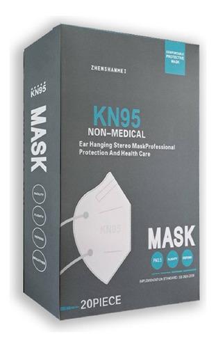 Cubrebocas Kn95 Color Blanco Caja Con 20 Pza