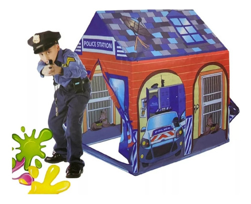Carpa Para Niños Casita De Juguete Modelo Estación Policía