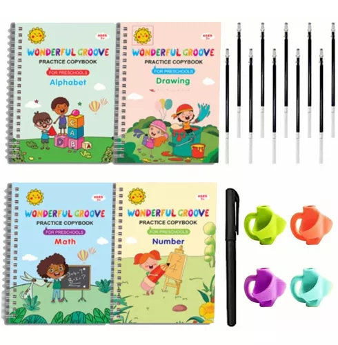 Libro de escritura para niños, 6 libros de caligrafía para Aprendizaje de  pintura, aritmética, matemáticas, práctica