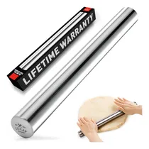 Comprar Zulay - Rodillo Profesional Francés Para Hornear (40,6 Cm), Acero Inoxidable De Alta Calidad, Peso Ligero, Diseño Fácil De Enrollar | Rodillo De Metal Y Rodillo De Fondant Para Masa De Pasteles
