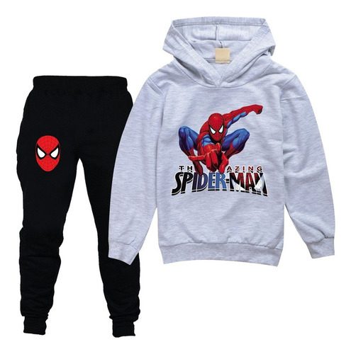 Spider-man Chándal Conjunto Capucha Y Pantalón Para Niños .