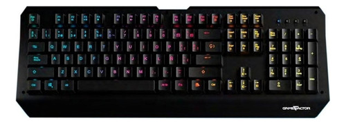 Teclado gamer Game Factor KBG601 QWERTY español España color negro con luz RGB