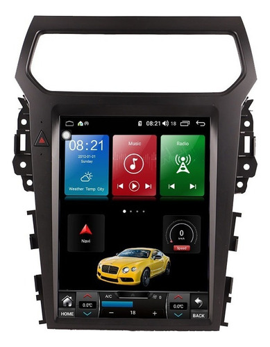 Estéreo Tesla Para Ford Explorer 2014-2019 Radio Gps Pantall