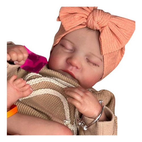Muñeca Niña Bebé Reborn Cuerpo Completo De Silicona 49 Cm