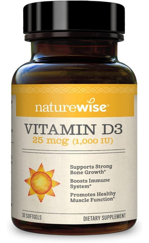 Vitamina D3 1000 Iu Naturewise - Unidad a $4463