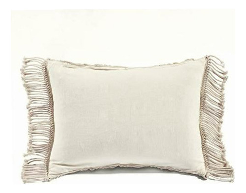 Lush Decor Studio Chevron Macrame Funda De Almohada Neutro Color Beige