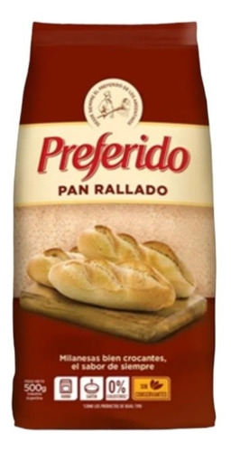 Pan Rallado Preferido Para Milanesas De 500g, Pack 10u