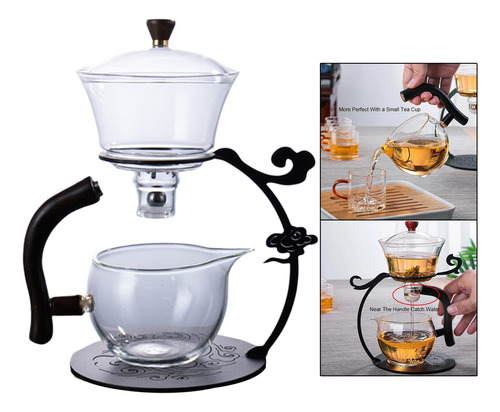 Elegante Juego De Té De Cristal Kungfu Con Infusor De Acero