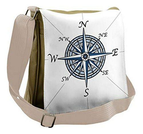 Bolso De Mensajero - Ambesonne Compass Bag, Sea Color Marine