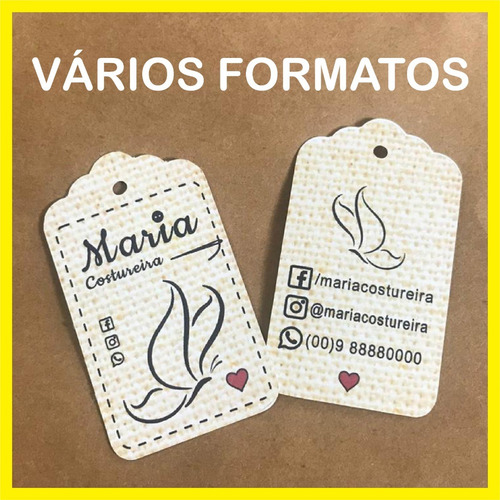 Etiquetas De Tecido + Tags De Papel = Modelos Personalizados