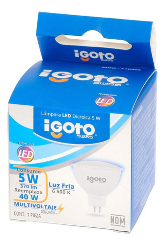 40 Pzs Foco Led Mr16 Gu5.3 5w Luz Fría