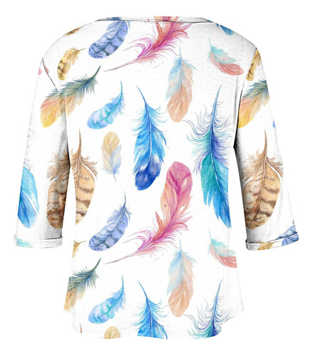 Blusa Holgada Con Cuello En V Casual De Verano De Talla Gran