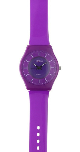 Reloj De Mujer Extra Liviano Color Violeta Marca Status S23g