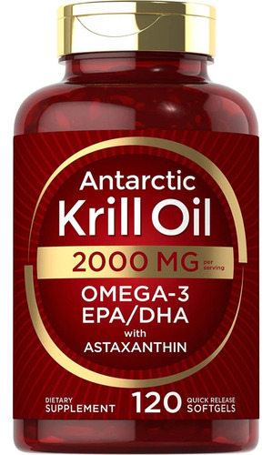 Aceite Krill Oil Antartico Carlyle 2000mg 120 Caps Epa Dha 