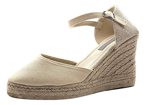 Sandalias De Lona Bohemia P Para Mujer, De Suela Gruesa, Est