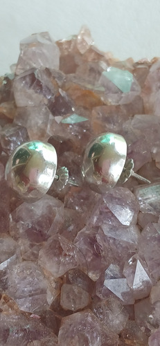 Aros De Plata Pasantes Semiesferas (Usado)