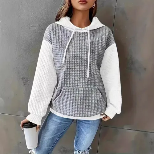 Chaqueta Tipo Sudadera Con Capucha Color Block