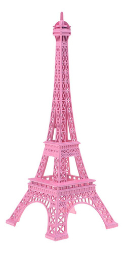 Figura Estatua De La Torre Eiffel Rosa 18cm