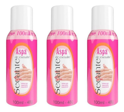 Secante De Esmaltes Aspa 100ml - Kit Com 3un