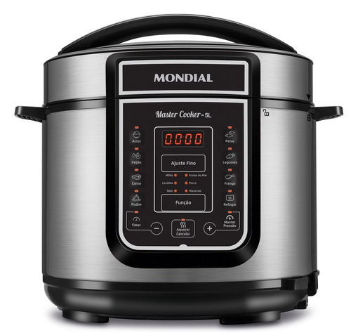 Panela De Pressão Pe-38 Elétrica Digital Master Cooker Cor Preto/inox Mondial 220V