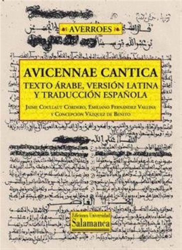 Avicennae Cantica Texto Arabe Version Latina Y Traduccion -