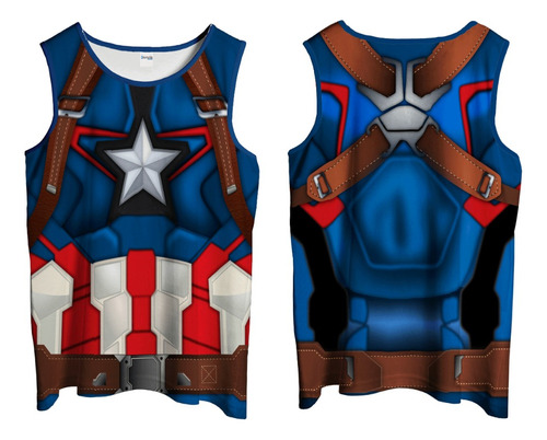 Regata Dryfit Unissex Heroi Desenho Filme Capitao America