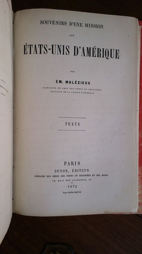 Malézieux Souvenirs Mission Aux États Unis D'amérique 1874