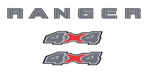 Adesivo Ford Ranger 2020 Emblema 4x4 E Faixa Traseira Ran138
