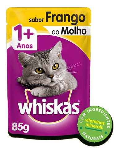 Whiskas Sache Gato Adulto Frango Molho 85g