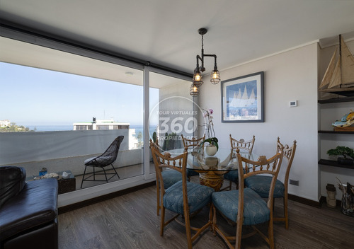 Viña Del Mar, Depto. Vista Al Mar, A Pasos Del Casino, 3d2b